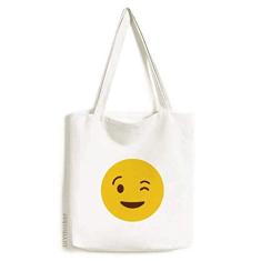 Blink Smile Face Ilustration Pattern Tote Canvas Bag Shopping Satchel Casual Bolsa