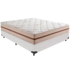 Cama Box Branco E Colchão Classic 26 Cm Molas Ensacadas Casal Anjos