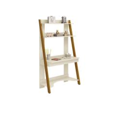 Escrivaninha/ Estante Simba Infantil com Pés em Madeira Areia Fosco - Reller