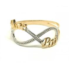 Anel de ouro 18k infinito mãe e pai - Elegancy Joias, 17