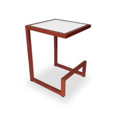 Banqueta Banco Baixo Rochester Cozinha Área Gourmet Cobre e Branco - G