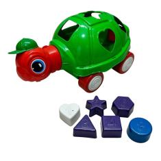 Brinquedo Didático Intantil Educativo Bebê Formas Encaixe Tartaruga