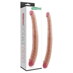 Pênis Duplo com 2 Glandes Tamanhos Diferentes 36cm,
