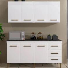 Cozinha Completa Atenas 7 Portas 3 Gavetas Kaiki Móveis - Branco