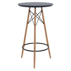 Mesa Bistrô com Banqueta Kit 3 Peças Gourmet Preto Facto Marrom - Imcal