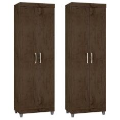 Armário Multiuso Popy 6020 Kit 2 Peças Imbuia com Pés - Araplac