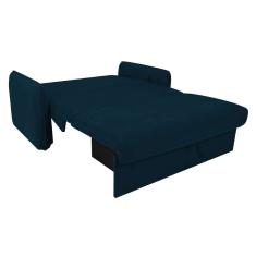 Sofá-Cama Casal com Baú 2 Lugares Zaia Suede Azul