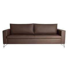 Sofá 2 Lugares Adrian Veludo Marrom 190 cm