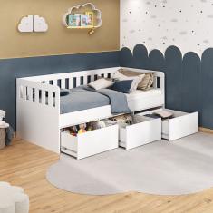 Cama 3 Gavetas Infantil-juvenil 8308 Branco