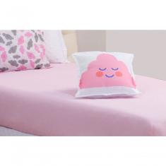 Jogo De Cama Lençol Solteiro Nuvem Rosa 03 Peças [f101]