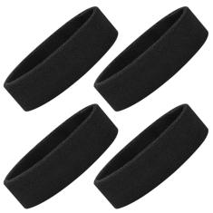 ONUPGO Conjunto de faixas de suor, faixa de cabeça esportiva para homens e mulheres, 4 peças de faixas de cabeça de algodão para suor, tecido felpudo com absorção de umidade, para tênis, basquete,