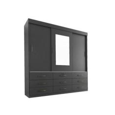 Guarda Roupa Casal Ipanema 3 Portas de Correr e 9 Gavetas com Espelho 