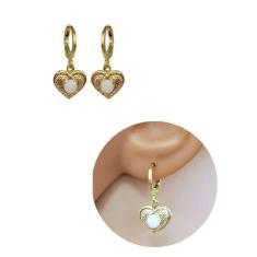 Brinco Infantil Argolinha Folheado Ouro 18k Design Coração - MIXFOLHEA