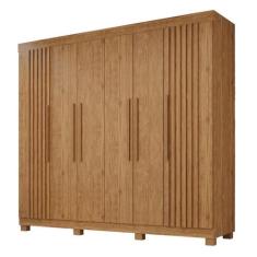 Guarda-Roupa de Casal 100% MDF 6 Portas 4 Gavetas Inglaterra Ripado - 
