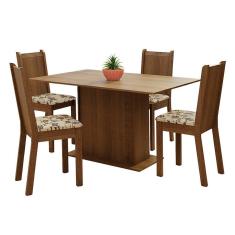 Conjunto Sala de Jantar Luana Mesa com 4 Cadeiras Madesa