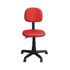 Cadeira para Escritório CS-02 Secretária Giratória Couro Vermelho - Pethiflex