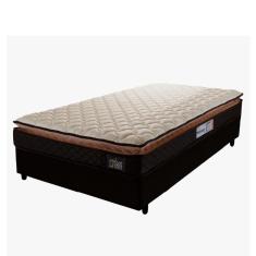 Cama Box Solteiro Colchão Espuma D33 Pillow Top Millenium 88x188x57cm Marrom Hellen - Suporta até 120kg por Pessoa