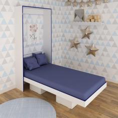 Cama Infantil Articulada CM8015 Tecno Mobili Articulada 97,2x193X198,5cm Branco/Azul