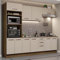 Armário De Cozinha Completa 270cm Madesa 01 Rustic/crema