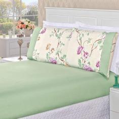 Jogo de Lençol Casal Padrão 3 Peças Naturale Fronha Lençol Elástico Micropercal Estampado 200 Fios