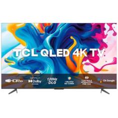 Smart TV 50" QLED 4K Ultra HD TCL C645 com Google TV, Dolby Vision Atmos, DTS, HDR10+, Wi-Fi, Bluetooth e Comando de voz à distância