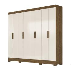 Guarda Roupa Diplomata Castanho/Baunilha 8 Portas 4 Gavetas Moval