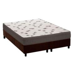 Cama Box King: Colchão Espuma Ortobom D45 Light Saúde + Base CRC Suede Brown(186x198)