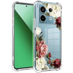 Ueokeird Capa de telefone para Redmi Note 13 Pro 5G, capa Poco X6 5G meninas mulheres, capa protetora fina à prova de choque com padrão floral flexível TPU flexível para Xiaomi Redmi Note 13 Pro 5G