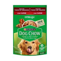 Ração Úmida Dog Chow Sabor Carne para Cães Adultos - 100g - 1 unidade 