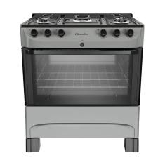 Fogão 5 Bocas a Gás Mueller MFI5BC Mesa de Aço Esmaltado e Acendimento Automático Titânio Bivolt