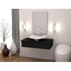 Bancada Metrópole 801w 80cm C/cuba F44 e Espelheira - Compace, Preto Ô