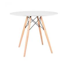 Mesa Eiffel Wood Tampo De Madeira 110cm Branco