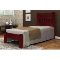 Cama de Solteiro Antares de Madeira Maciça Angelim Pedra/Tauari - Cor 