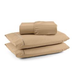 Jogo Lençol King 400 Fios 3 Peças Ponto Palito Com Elástico Ideal Para