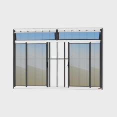 Janela Plus 4 Folhas com Bandeira e Grade Vidro Reflex 120cm x 200cm Brimak