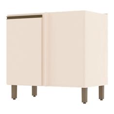 Balcão Canto Reto 1 Porta Connect Off White - Henn