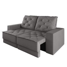 Sofá Retrátil e Reclinável 3 Lugares 1,80m Verona Suede Cinza Mamflex