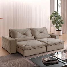 Sofá 3 Lugares Noruega Retrátil-reclinável Europa Estofados Bege