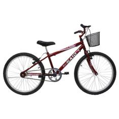 Bicicleta Aro 24 Feminina Mono Sem Marcha Com Cesta Saidx-Feminino