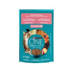 Ração Úmida para Gato Adulto Sachê Purina One - Superfoods Salmão 85g,