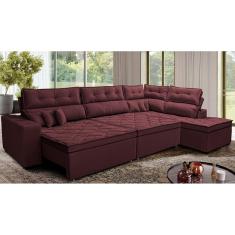 Sofá de Canto Retrátil e Reclinável Direito 3,00x2,36m Molas Cama inBox Espanha. Velusoft