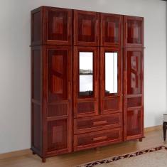 Guarda-Roupa Solteiro com Espelho 8 Portas 2 Gavetas Rio Branco Rodmóveis Mel