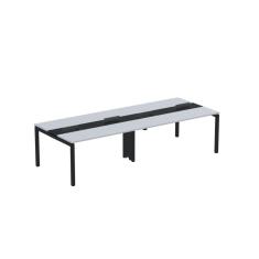 Mesa de Plataforma Dupla para 4 Pessoas Corporativa 150X120/4P PDC15/12/4P Cinza/Preto