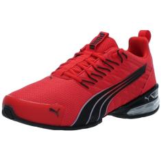 PUMA Tênis de corrida masculino Voltaic Evo, Para todos os tempos, vermelho-puma preto e cinza neblina, 39