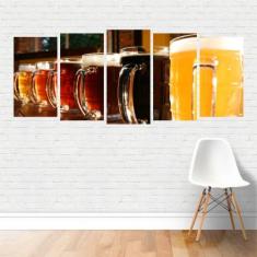 Quadro Alimentos Comidas Cervejas Bebida Alcoólica Canvas - Plinplin