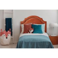 Cabeceira Solteiro Provençal 90x60cm Veludo Terracota - Fumê - Flaming