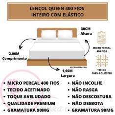 Jogo de Cama Queen com Fronha 400 Fios 04 peças Acetinado Toque Macio 