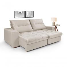 Sofá Cancún 2,30 3 Lugares Império Estofados Veludo Veludo Marfim 162