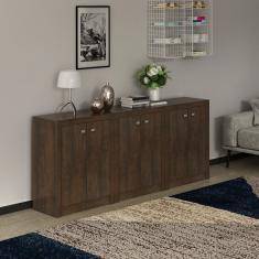 Kit 3 Balcões Me4103 Com 6 Portas E Prateleira Rústico