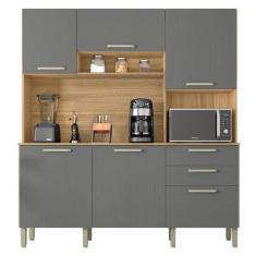 Armário De Cozinha Com 5 Portas Alicante Freijó Gris